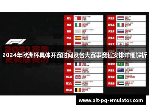 2024年欧洲杯具体开赛时间及各大赛事赛程安排详细解析